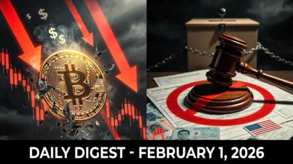 Image | Bitcoin Drops to $76k, Judge Blocks Voter Proof of Citizenship, US Quietly Keeps Funding WHO